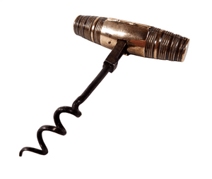 Antique 19th Century English Brass Beau Brummell Roundlet Folding Pocket Corkscrew Brummel