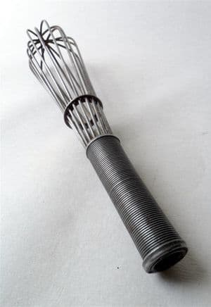 Antique 19th Century Kitchen Utensil Wire Work Steel French Hand Whisk Circa 1880s Wirework