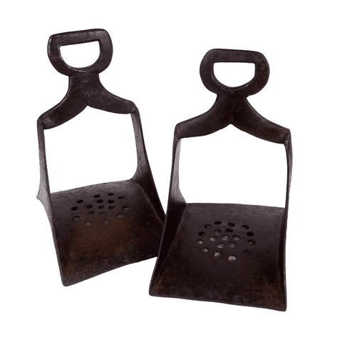 Antique 19th Century Wrought Iron Moroccan Horse Riding Stirrups Equestrian Equipment