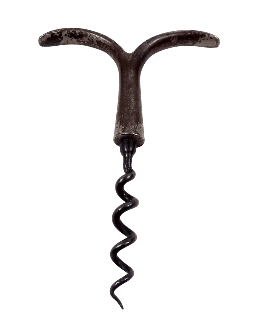 Antique 2 Two Finger Eyebrow Direct Pull Steel Corkscrew Circa 1900s Unknown Maker