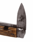 Antique A Milns Sheffield Farmers Agricultral Pocket Knife Knive Stag Jigged Bone Scales Fleam