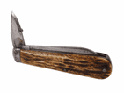 Antique A Milns Sheffield Farmers Agricultral Pocket Knife Knive Stag Jigged Bone Scales Fleam