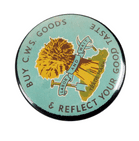 Antique Advertising Buy CWS Goods & Reflect Your Good Taste Labor & Wait Pocket Bag Mirror