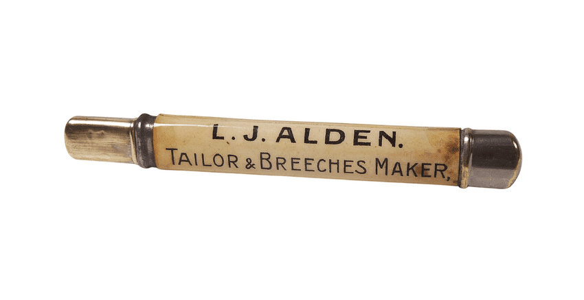 Antique Advertising L J Alden Tailor & Breeches Maker Braintree Pocket Sheath Fob Pencil Holder