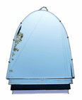 Antique Art Deco Domed Frameless Bevelled Wall Mirror with Chain 1930s Peach Black Clear Glass