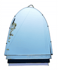 Antique Art Deco Domed Frameless Bevelled Wall Mirror with Chain 1930s Peach Black Clear Glass