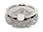 Antique Austrian Cut Glass Silver Mounted Cigar Cigarette Ashtray Alexander Sturm Carinthian State