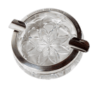 Antique Austrian Cut Glass Silver Mounted Cigar Cigarette Ashtray Alexander Sturm Carinthian State