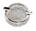 Antique Austrian Cut Glass Silver Mounted Cigar Cigarette Ashtray Alexander Sturm Carinthian State