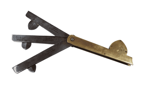 Antique BAM + Brass & Cast Steel Medical Vets Veterinary Pocket 3 Blade Fleam Bloodletting Circ 1880