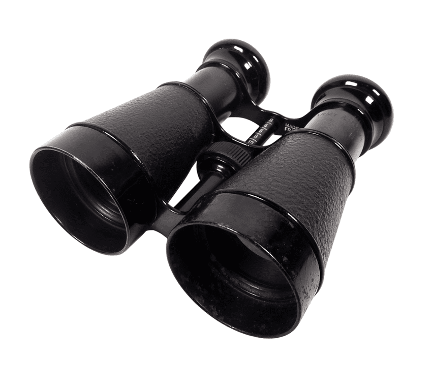 Antique Binoculars Field Glasses in Leather Case 1910-1920s WW1 Army & Navy Made in France