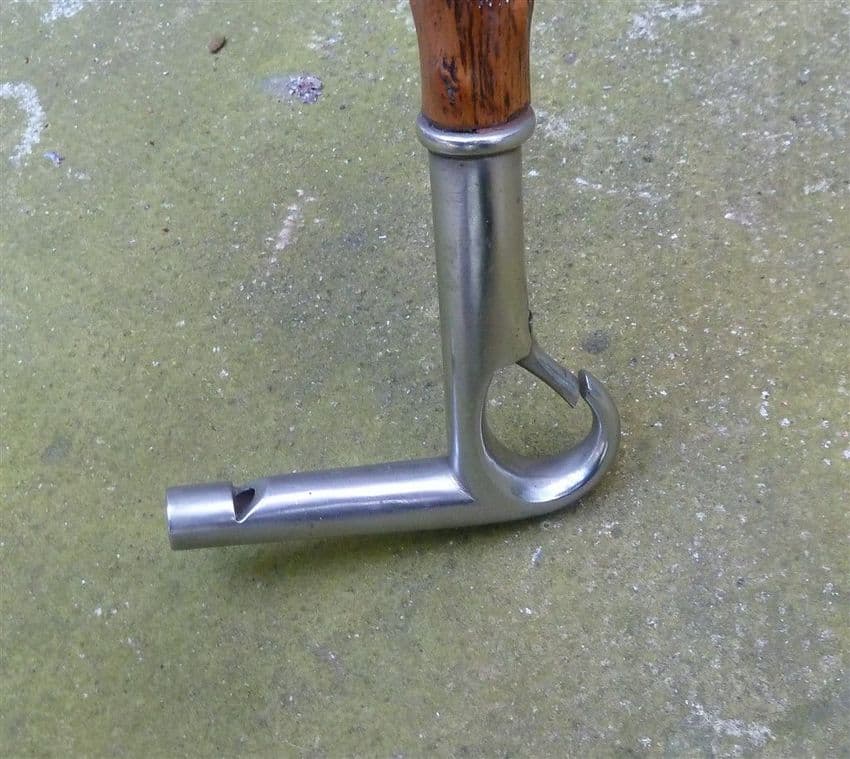 Antique Blackwell's Patent Blackthorn Walking Stick Whistle Dog Leash Clip Circa 1890