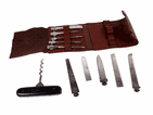 Antique Boentgen Sabin Solingen German Bonsa Bonanza Leather Cased Multi Tool Kit Pocket Knife