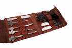 Antique Boentgen Sabin Solingen German Bonsa Bonanza Leather Cased Multi Tool Kit Pocket Knife