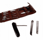 Antique Boentgen Sabin Solingen German Bonsa Bonanza Leather Cased Multi Tool Kit Pocket Knife