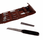 Antique Boentgen Sabin Solingen German Bonsa Bonanza Leather Cased Multi Tool Kit Pocket Knife