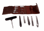 Antique Boentgen Sabin Solingen German Bonsa Bonanza Leather Cased Multi Tool Kit Pocket Knife