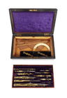 Antique Boxed Bromley Bolton Technical Drawing Compass Set Architect Draughtsman Dividers Tools Etc