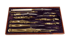 Antique Boxed Bromley Bolton Technical Drawing Compass Set Architect Draughtsman Dividers Tools Etc