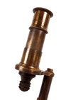 Antique Boxed French Brass Student Compound Microscope Circa 1880/1900s Portable Swivel Base