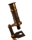 Antique Boxed French Brass Student Compound Microscope Circa 1880/1900s Portable Swivel Base