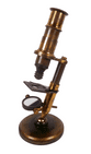 Antique Boxed French Brass Student Compound Microscope Circa 1880/1900s Portable Swivel Base