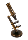 Antique Boxed French Brass Student Compound Microscope Circa 1880/1900s Portable Swivel Base