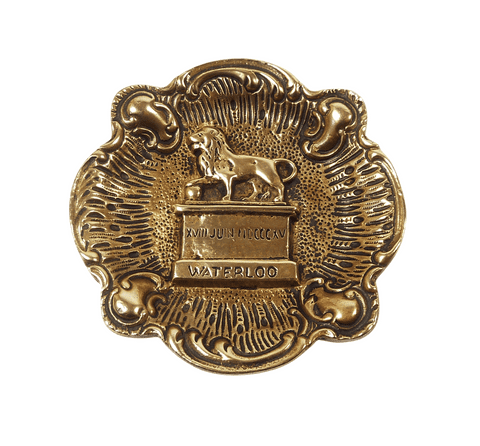 Antique Brass Battle of Waterloo 18th June 1815 Pin Tray Circa 1910 Lion Mound Monument