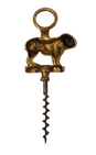Antique Brass 'Bulldog' Figural  2 Finger Pull Corkscrew  Circa 1930s Unknown Maker Dog