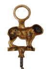 Antique Brass 'Bulldog' Figural  2 Finger Pull Corkscrew  Circa 1930s Unknown Maker Dog