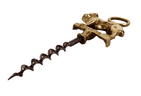 Antique Brass 'Bulldog' Figural  2 Finger Pull Corkscrew  Circa 1930s Unknown Maker Dog