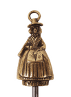 Antique Brass 'Jenny Jones' Cymru Figural  2 Finger Pull Corkscrew 1930s Welsh Elpec Lloyd Pascal