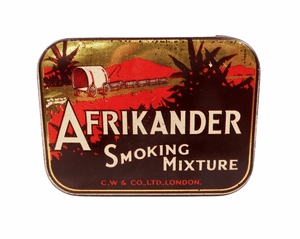 Antique C W & Co London 'Afrikander' Smoking Mixture Tobacco Tin 1930s Covered Wagon Pictorial
