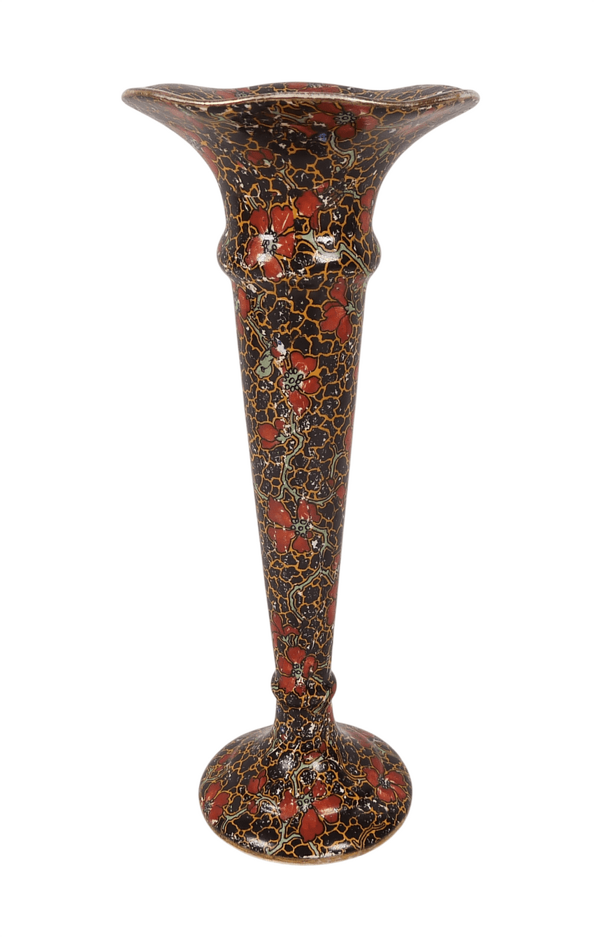 Antique Ceramics A G Richardson & Co Ltd Pottery Crown Ducal Delhi Chintz Pattern Trumpet Vase 1920s