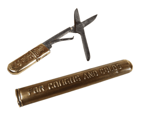 Antique Chemist Advertising Owbridges's Lung Tonic Coughs Colds Pocket Sheath Travel Scissors