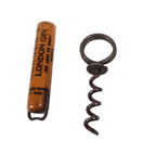 Antique Clough 1910 Patent Advertising Seagers London Gin Deptford  Wood Sheath Corkscrew Cap Lifter