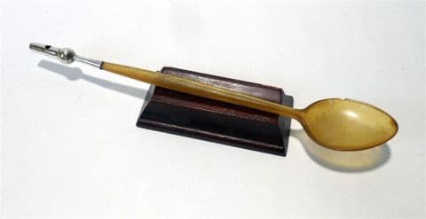 Antique Combination Horn Spoon Sterling Silver Whistle Charles Horner 1907 Chester