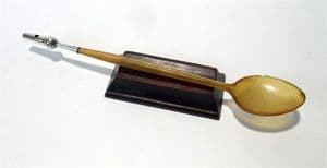 Antique Combination Horn Spoon Sterling Silver Whistle Charles Horner 1907 Chester