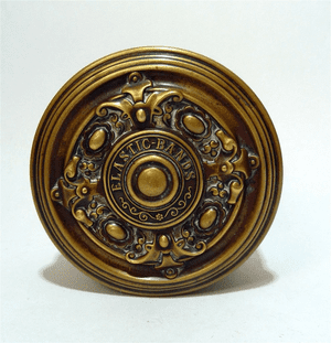 Antique Desk Late 19th Century Adolph Frankau Brass Elastic Band Box Art Nouveau 1885 Design Office