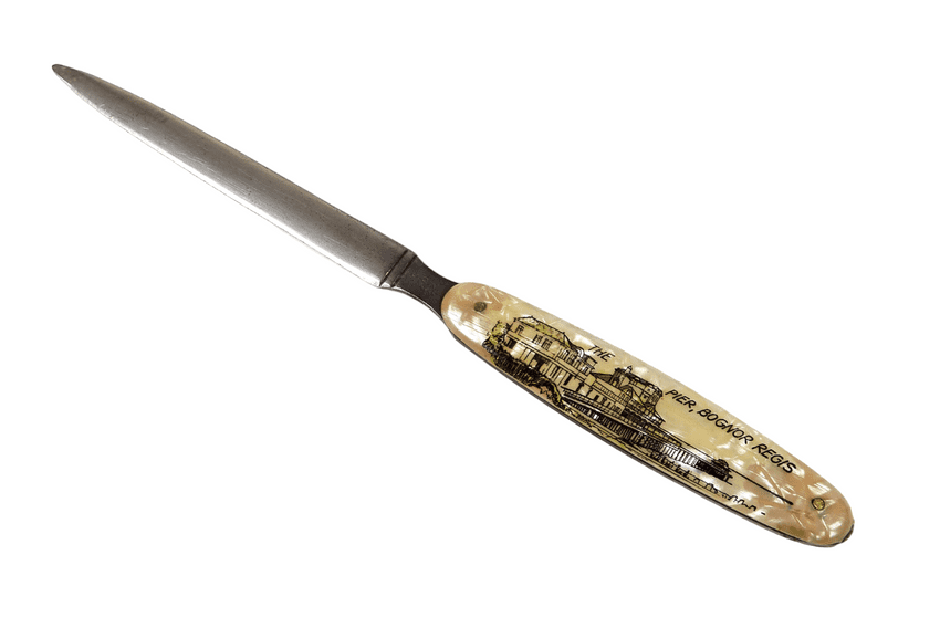 Antique Desk Office Bognor Regis Pier Paper Knife Letter Opener Souvenir Made in Germany Celluloid