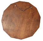 Antique Dodecagon Frameless Bevelled Glass Wall Mirror with Chain Circa 1930s Grapevine Grape Design