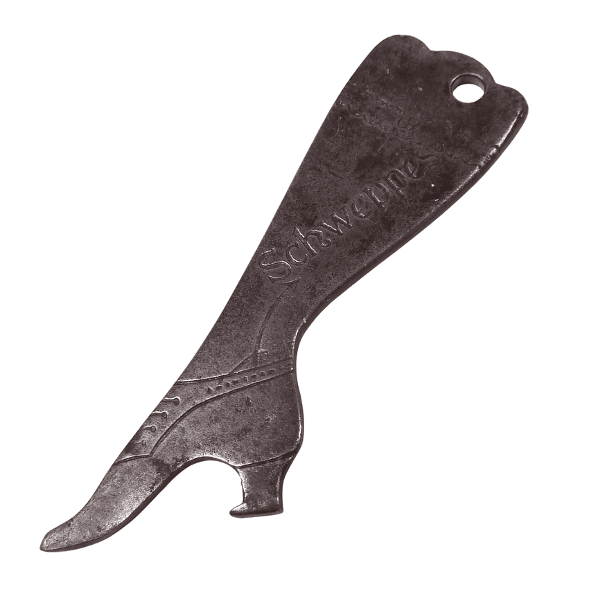 Antique English Steel Ladies Leg Shoe Stocking Top Bottle Opener Schweppes Drinks Circa 1900 Risque