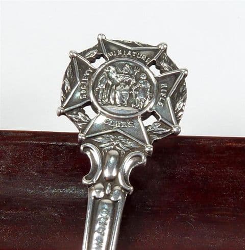 Antique English Sterling Silver Miniature Rifle Clubs Spoon Walter Trickett Sheffield 1915 WW1 Rd No