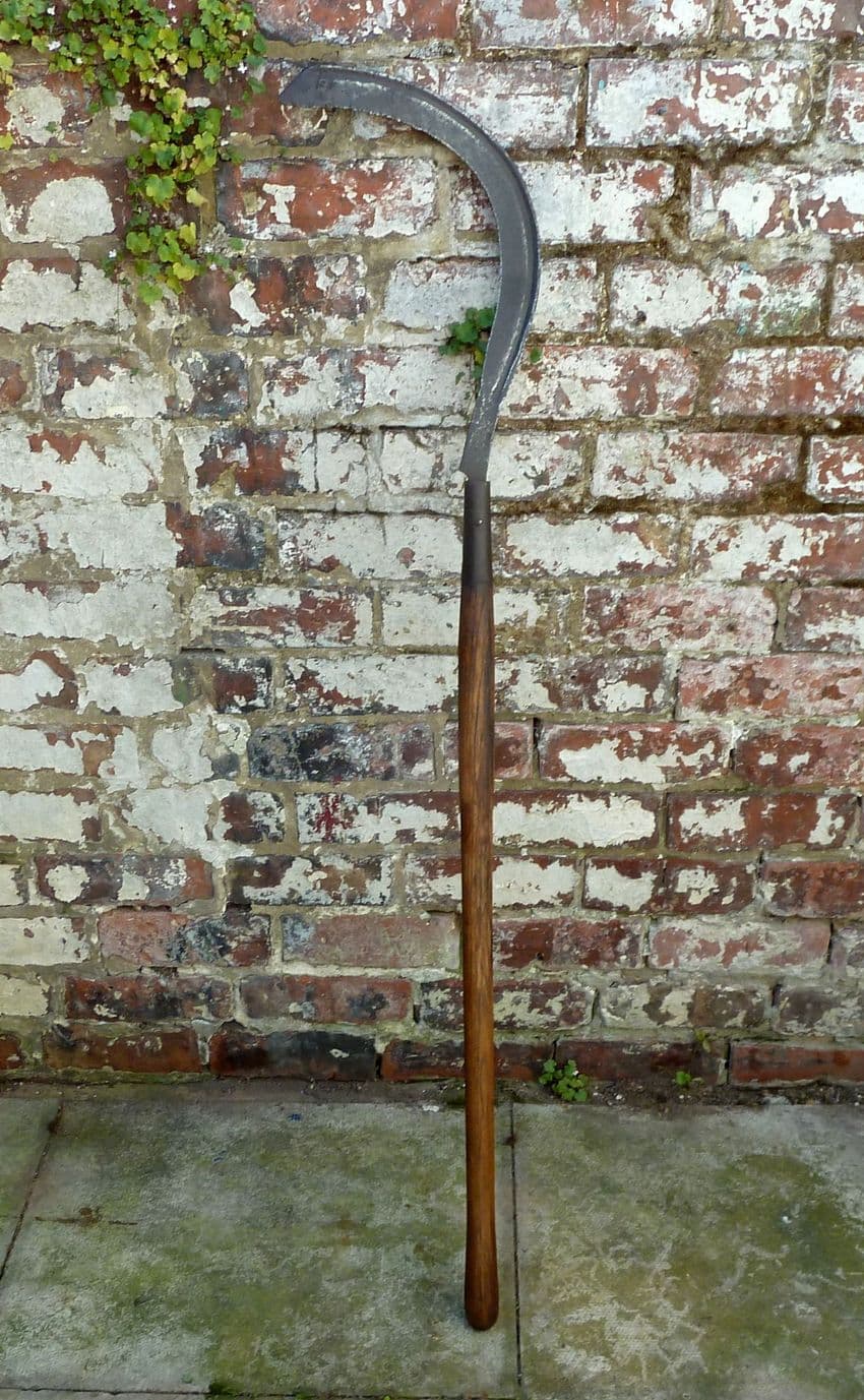Antique Farming Garden Agricultural Tool Isaac Nash Slashing Brushing Hook Curved Slasher Scythe