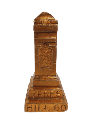 Antique Figural Cast Metal Bell WW1 Great War QVR Queen Victoria Rifles Memorial Ypres Hill 60 1930s