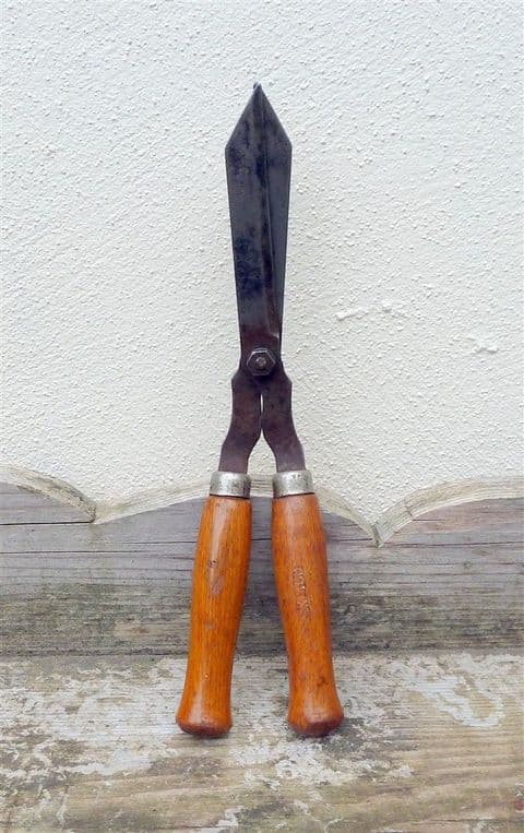 Antique Gardening Tool Miniature Mini English Steel Shears Garden Lavender Hedge Bush Trimmers