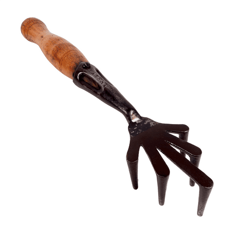 Antique Gardening Tool Patent Short Handled 5 Prong Finger Garden Cultivator Circa 1930s Claw Rake