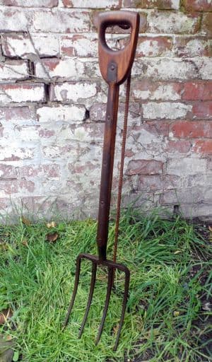 Antique Gardening Traditional D Handle Ash 4 Tine Garden Fork 44.5" Allotment Well Built Heavy