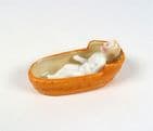 Antique German Porcelain Frozen Charlotte Doll Bath Tub Circa 1840-60s Bathing Nice Detailing Blonde