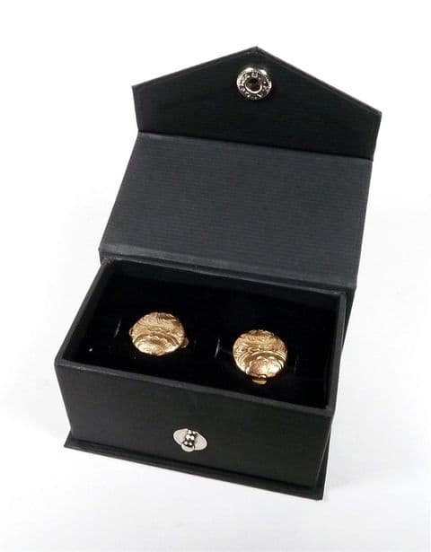 Antique Gold Faced D Cutler Perfect Action Patent Solitaire Cufflinks Cuff Links Bachelor Buttons